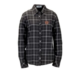 Women's Charcoal Louisiana Ragin' Cajuns Brewer Flannel Button-Down Long Sleeve Shirt