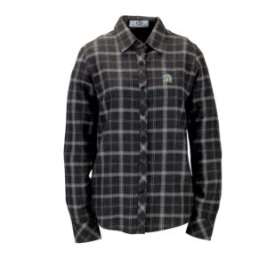 Women's Charcoal San Jose State Spartans Brewer Flannel Button-Down Long Sleeve Shirt