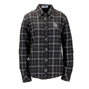 Women's Charcoal Stephen F Austin Lumberjacks Brewer Flannel Button-Down Long Sleeve Shirt