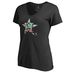 Women's Black Houston Astros Lovely V-Neck T-Shirt