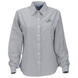 Women's Gray Florida Gulf Coast Eagles Velocity Oxford Plus Size Button-Up Long Sleeve Shirt