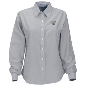 Women's Gray Fordham Rams Velocity Oxford Plus Size Button-Up Long Sleeve Shirt