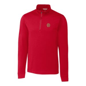 Men's Cutter & Buck Maroon Boston College Eagles Vault Advantage Quarter-Zip Mock Neck Sweater