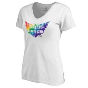Women's White Dallas Wings Team Pride V-Neck T-Shirt