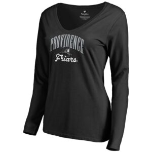 Women's Black Providence Friars Victory Script V-Neck Long Sleeve T-Shirt