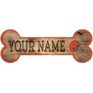 Cleveland Browns 12" x 6" Personalized Dog Bone Sign