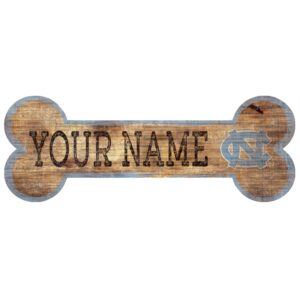 North Carolina Tar Heels 12" x 6" Personalized Dog Bone Sign