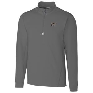 Men's Cutter & Buck Gray UTEP Miners Collegiate Big & Tall Traverse Half-Zip Jacket