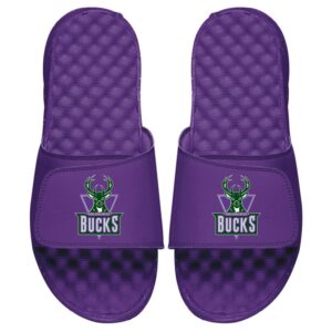Men's ISlide Purple Milwaukee Bucks Hardwood Classic Logo Slide Sandals