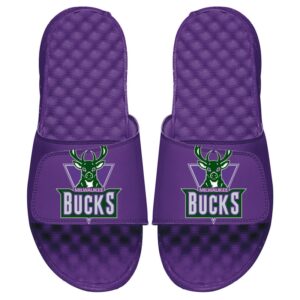 Men's ISlide Purple Milwaukee Bucks Hardwood Classic Logo Slide Sandals