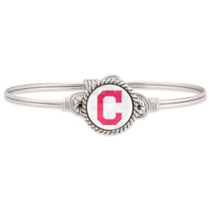 Women's Luca + Danni Silver Cleveland Indians Bangle Bracelet