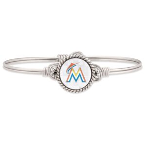 Women's Luca + Danni Silver Miami Marlins Bangle Bracelet