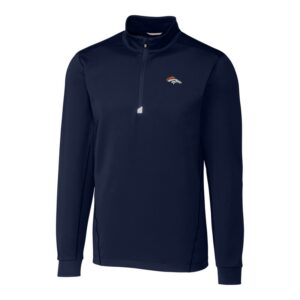Men's Cutter & Buck Navy Denver Broncos Big & Tall Traverse Half-Zip Pullover Jacket