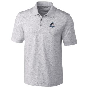 Miami Marlins Cutter & Buck Advantage Polo Space Dye - Gray