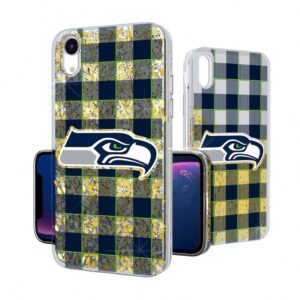 Seattle Seahawks iPhone Plaid Design Glitter Case