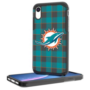 Miami Dolphins iPhone Rugged Plaid Design Case