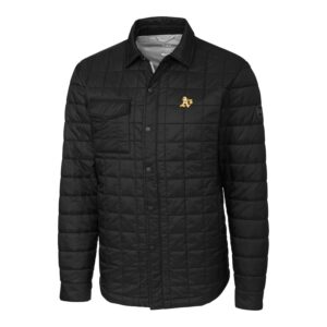 Men's Cutter & Buck Black Athletics Big & Tall Rainier Shirt Jacket