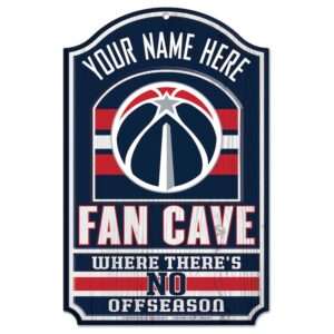 WinCraft Washington Wizards Personalized 11'' x 17'' Fan Cave Wood Sign