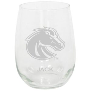 Boise State Broncos 15oz. Personalized Stemless Etched Glass Tumbler