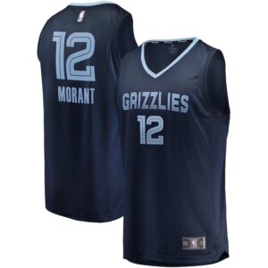 Men's Fanatics Ja Morant Navy Memphis Grizzlies Fast Break Replica Jersey - Icon Edition
