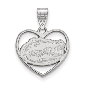 Women's Florida Gators Sterling Silver Logo Heart Pendant