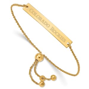 Women's Colorado Rockies Sterling Silver Gold-Plated Bar Bracelet