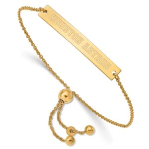 Women's Houston Astros Sterling Silver Gold-Plated Bar Bracelet