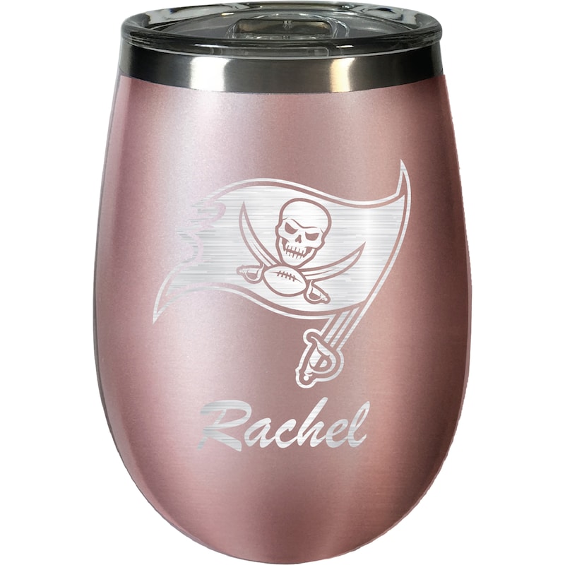 Tampa Bay Buccaneers 12oz. Personalized Rose Gold Wine Tumbler