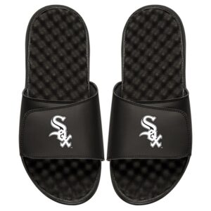 Men's ISlide Black Chicago White Sox Personalized Primary Logo Slide Sandals