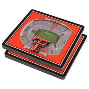 Red Texas Tech Red Raiders 3D StadiumViews Coasters