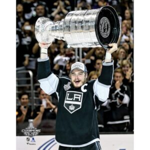 Dustin Brown Los Angeles Kings Unsigned 2014 Stanley Cup Champions Raising Cup Photograph