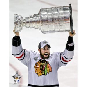 Andrew Ladd Chicago Blackhawks Unsigned 2010 Stanley Cup Champions Raising Cup Photograph