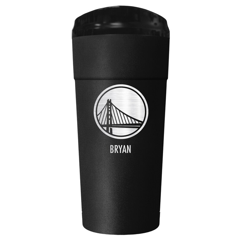 Black Golden State Warriors 24oz. Personalized Stealth Travel Tumbler