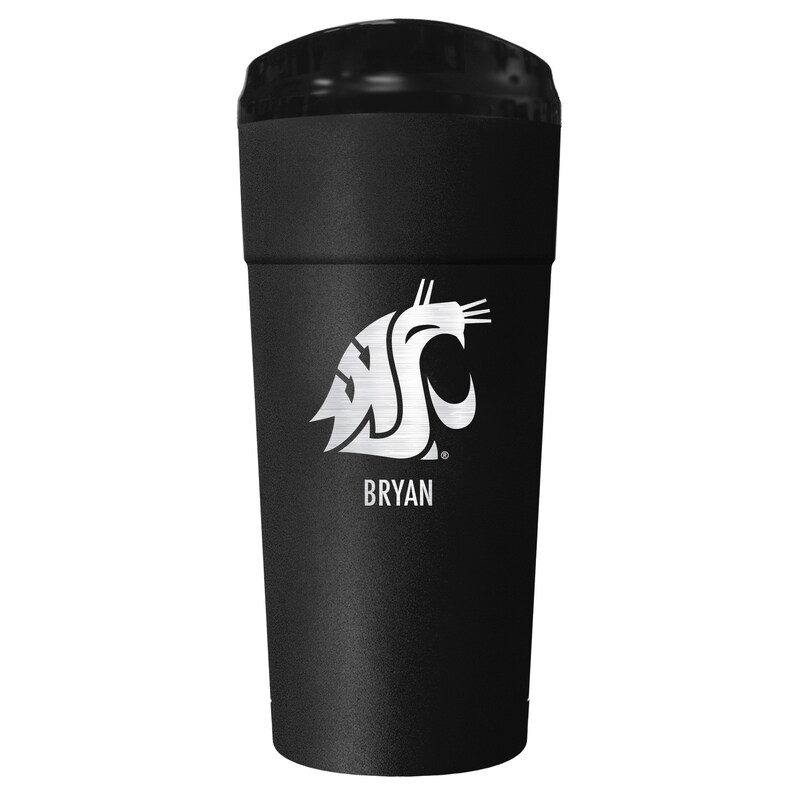 Black Washington State Cougars 24oz. Personalized Stealth Travel Tumbler