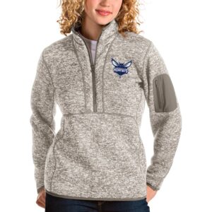 Women's Antigua Natural Charlotte Hornets Fortune Quarter-Zip Pullover Jacket