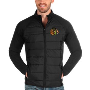 Men's Antigua Black Chicago Blackhawks Altitude Full-Zip Jacket