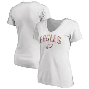Women's White Philadelphia Eagles Floral Arch T-Shirt