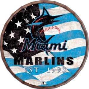 Miami Marlins 16" Flag Barrel Top Sign