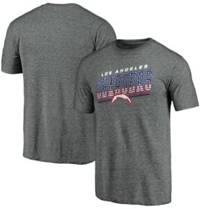 Men's Gray Los Angeles Chargers Team Freedom Tri-Blend T-Shirt