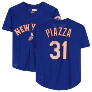 Mike Piazza New York Mets Autographed Royal Blue Mitchell & Ness Replica Batting Practice Jersey