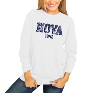 Women's White Villanova Wildcats No Time to Tie Dye Long Sleeve T-Shirt