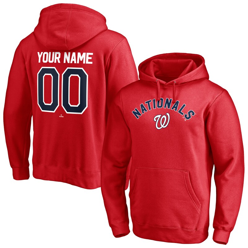 Men's Red Washington Nationals Personalized Winning Streak Name & Number Pullover Hoodie