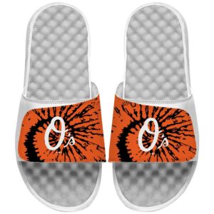 Youth ISlide White Baltimore Orioles Tie Dye Slide Sandals