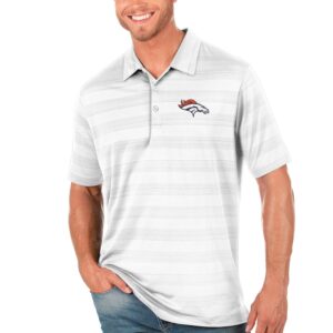 Men's Antigua White Denver Broncos Compass Polo