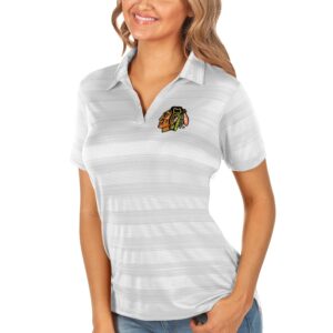 Women's Antigua White Chicago Blackhawks Compass Polo