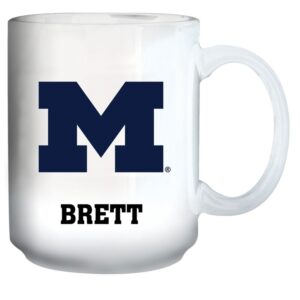 White Michigan Wolverines 15oz. Personalized Mug
