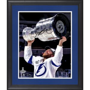Brayden Point Tampa Bay Lightning Framed Autographed 16" x 20" 2020 Stanley Cup Champions Raising Cup Photograph