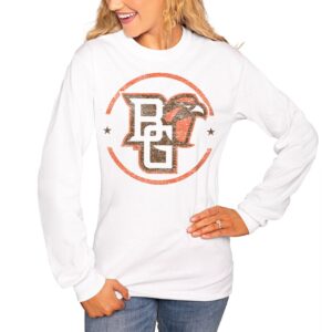 Women's White Bowling Green St. Falcons End Zone Long Sleeve T-Shirt