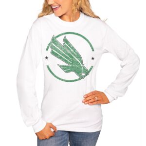 Women's White North Texas Mean Green End Zone Long Sleeve T-Shirt