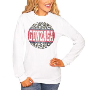 Women's White Gonzaga Bulldogs Scoop & Score Long Sleeve T-Shirt